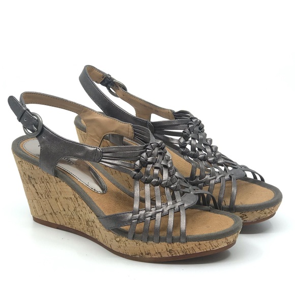 BareTraps Shoes - BARETRAPS PEWTER GREY WEDGE SANDAL